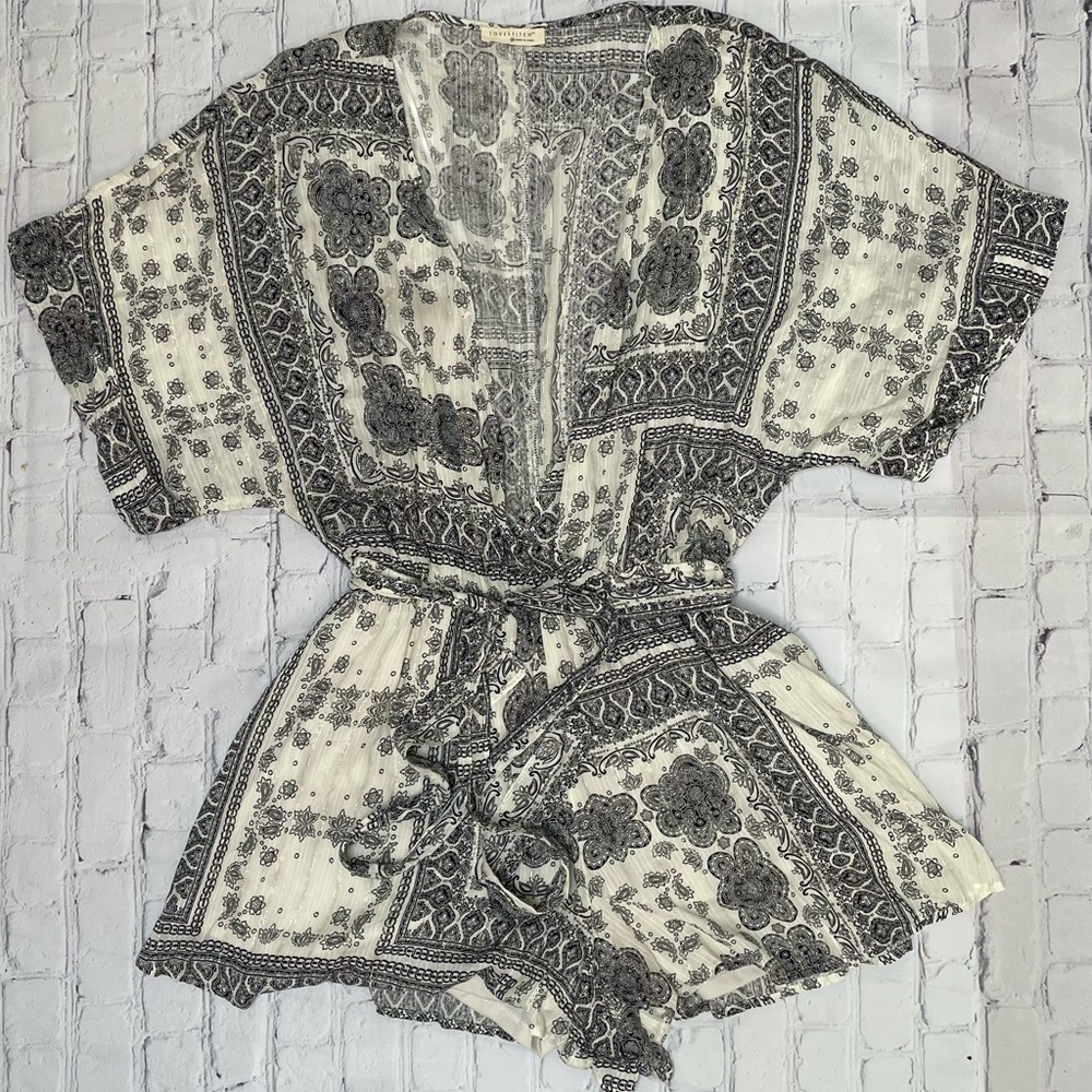 Love Stitch Paisley Print Bohemian Style Romper